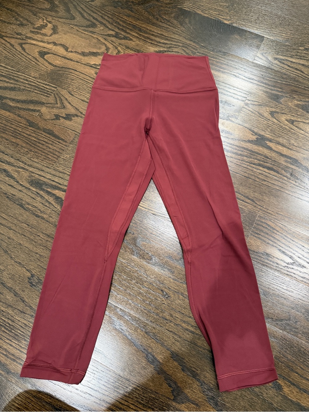 Lululemon High-Waist Active Leggings in Deep Red